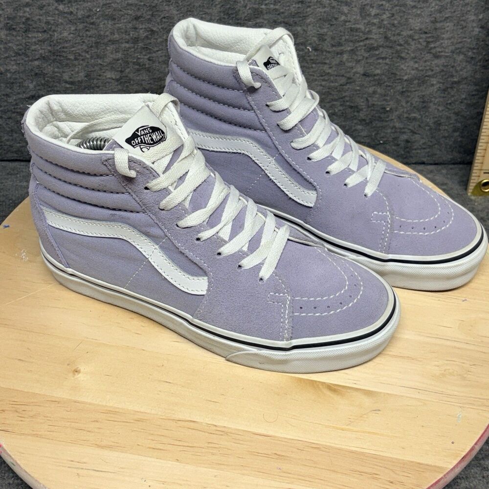 Vans Sk8-Hi Shoes Womens Size 7 Purple Lavender White High Top Skate Sneakers